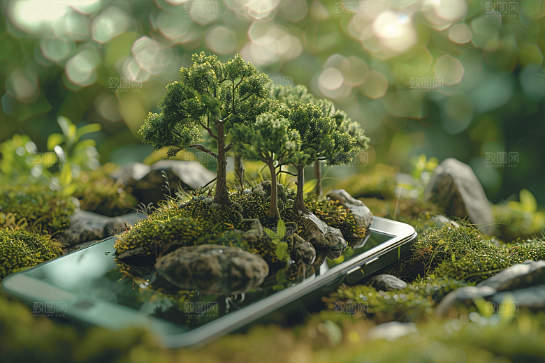 手机VR山水风光立体模型