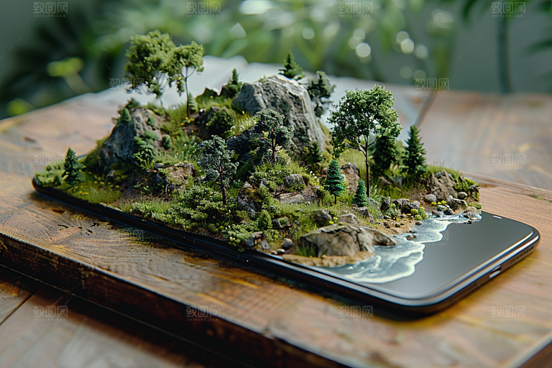 手机VR山水超现实虚拟现实模型