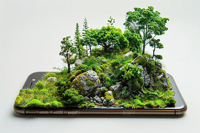 手机VR山水未来虚拟现实模型