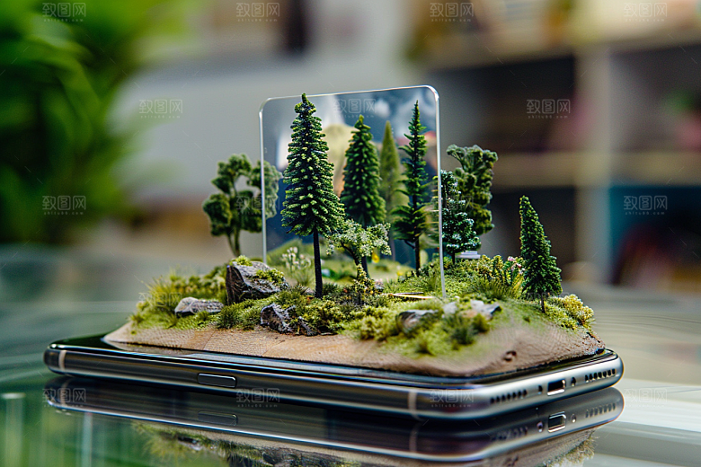 手机VR山水自然超现实模型