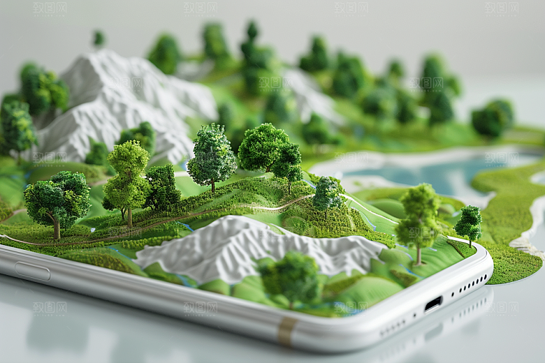 手机VR山水3D高清模型