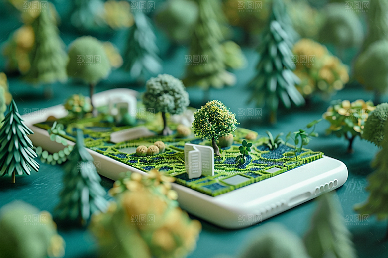 手机VR山水未来超现实模型