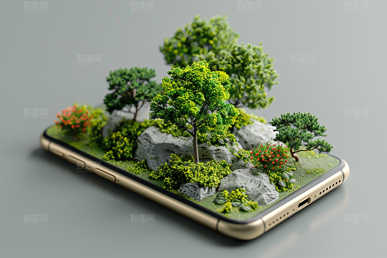 手机VR山水自然VR技术模型
