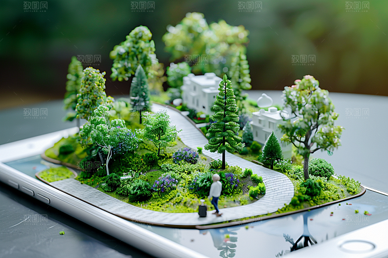 手机VR山水立体未来模型