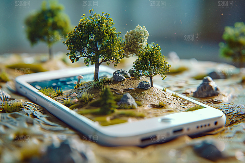 手机VR山水3D幻想风模型