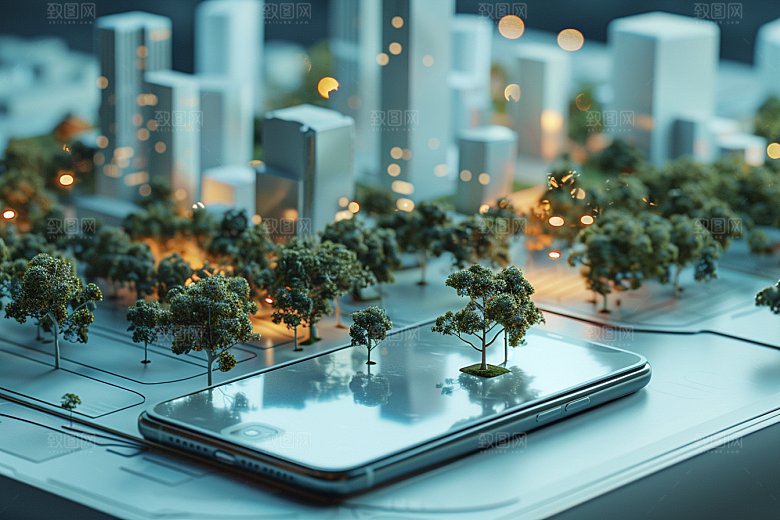 手机VR山水立体超现实模型