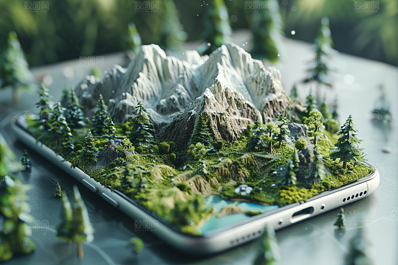 手机VR山水风光VR技术模型