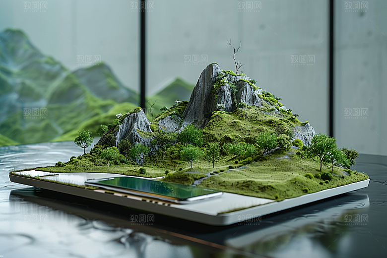 手机VR山水风光虚拟现实模型