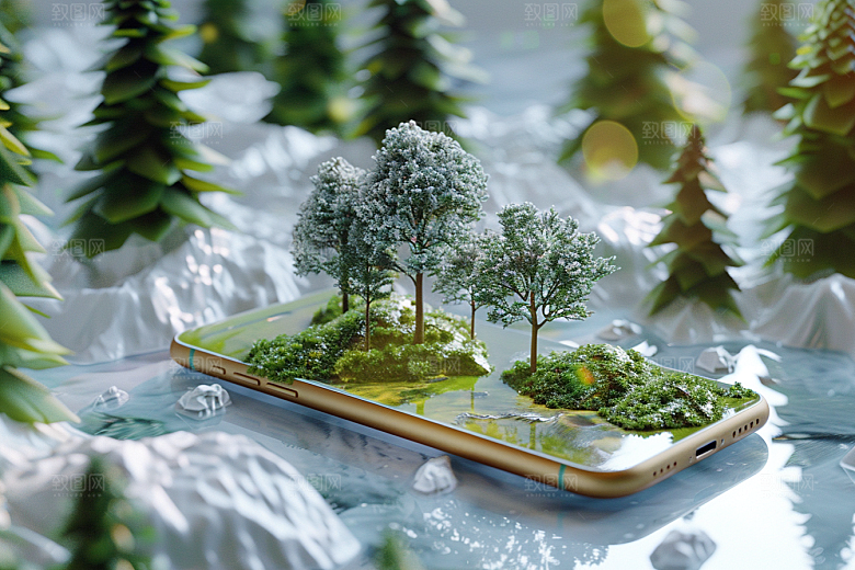 手机VR山水高清立体模型