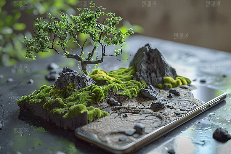 手机VR山水幻想风高清模型