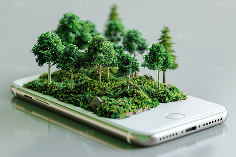 手机VR山水立体自然模型