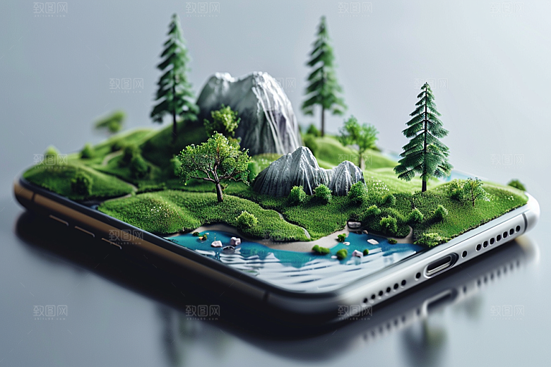 手机VR山水风光虚拟现实模型