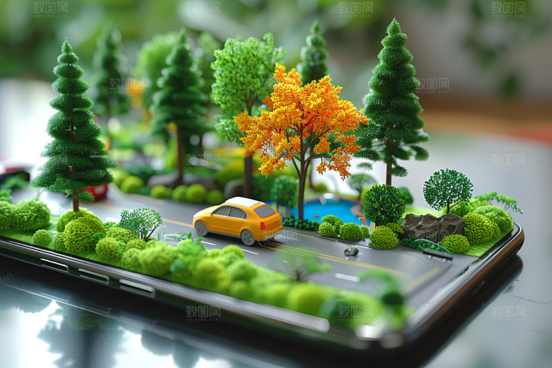 手机VR山水3D自然模型