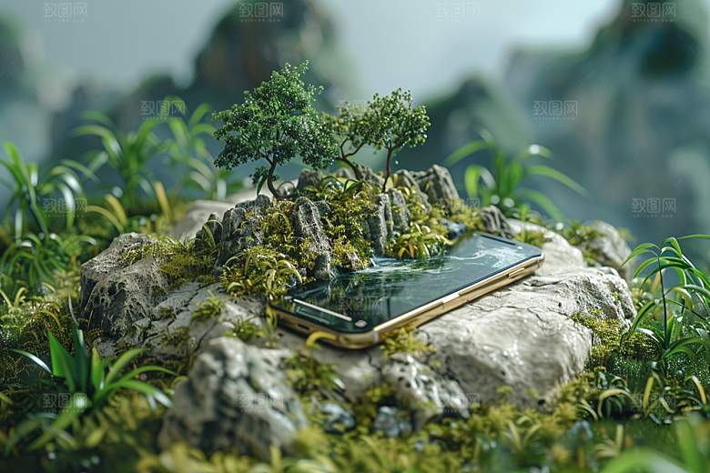 手机VR山水科技自然模型