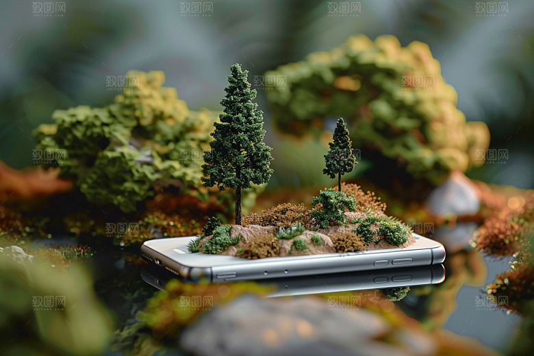 手机VR山水立体虚拟现实模型