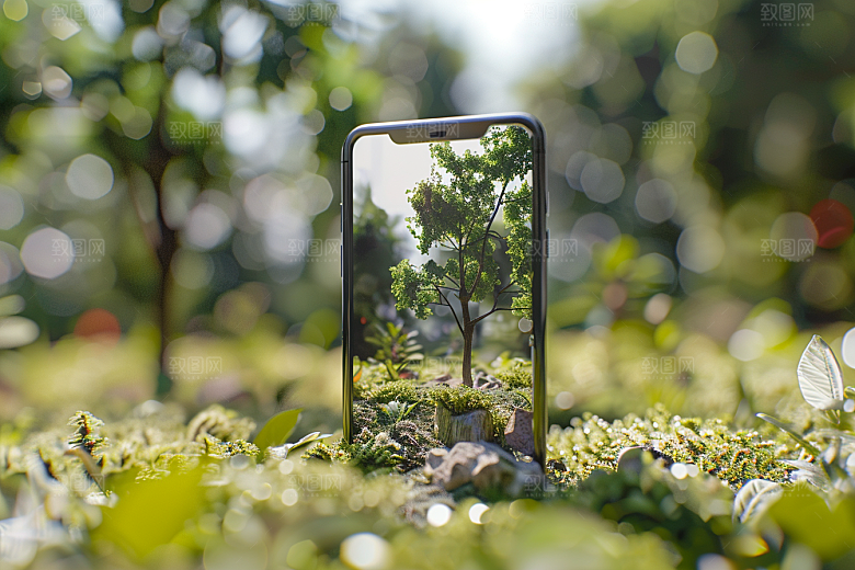 手机VR山水自然未来模型
