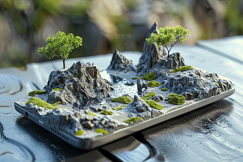 手机VR山水科技高清模型