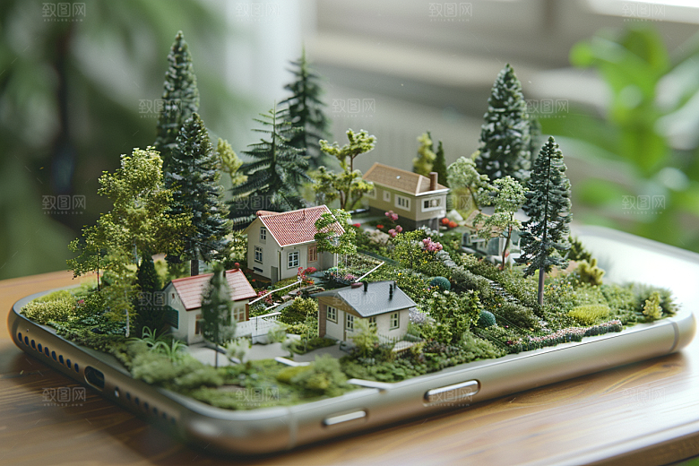 手机VR山水立体3D模型