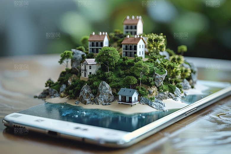 手机VR山水风光自然模型