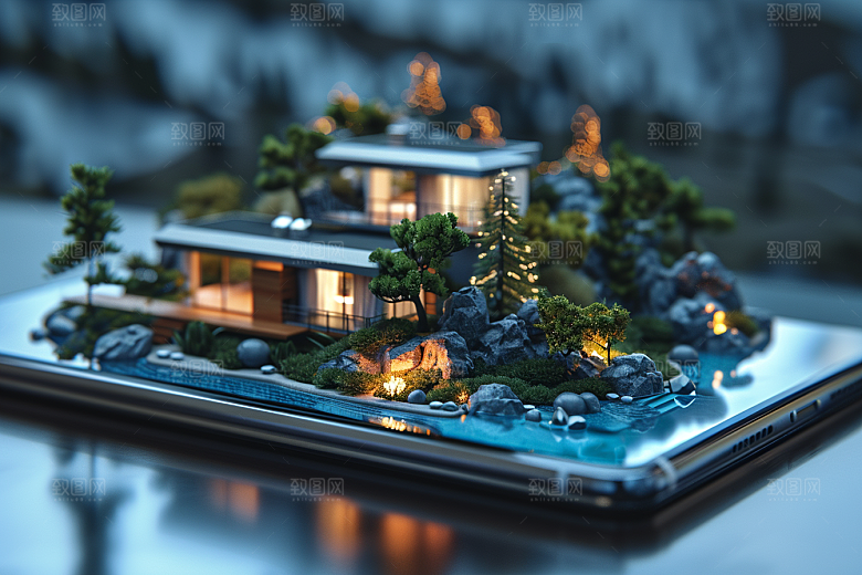 手机VR山水超现实幻想风模型