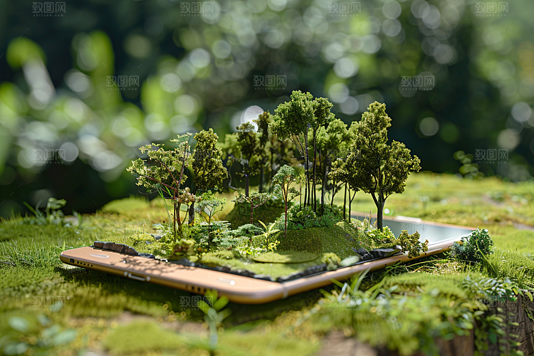 手机VR山水数码设备虚拟现实模型