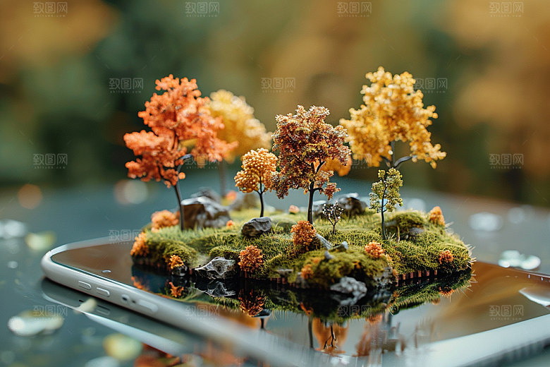 手机VR山水立体自然模型