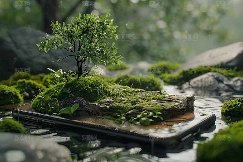 手机VR山水未来立体模型