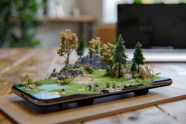 手机VR山水风光超现实模型