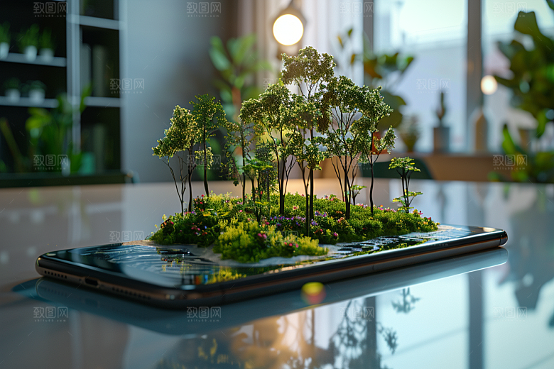 手机VR山水数码设备科技模型