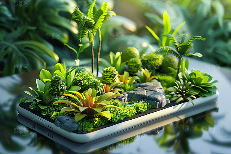 手机VR山水自然未来模型