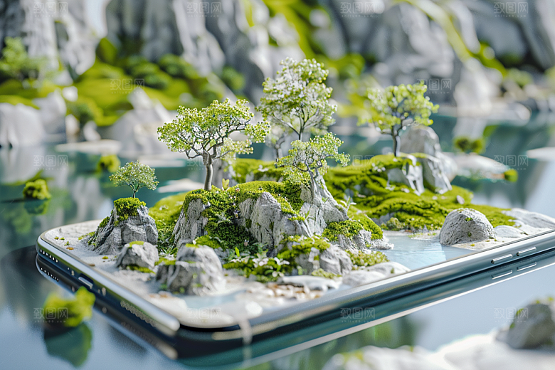 手机VR山水元宇宙风光模型