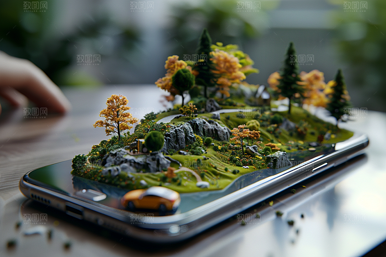 手机VR山水幻想风3D模型