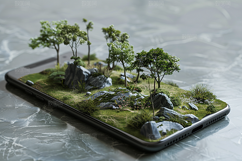 手机VR山水风光超现实模型