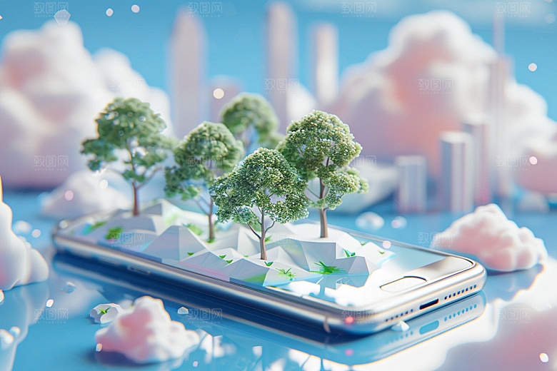 手机VR山水风光自然模型