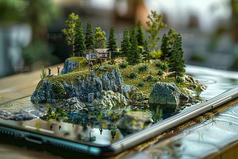 手机VR山水科技高清模型