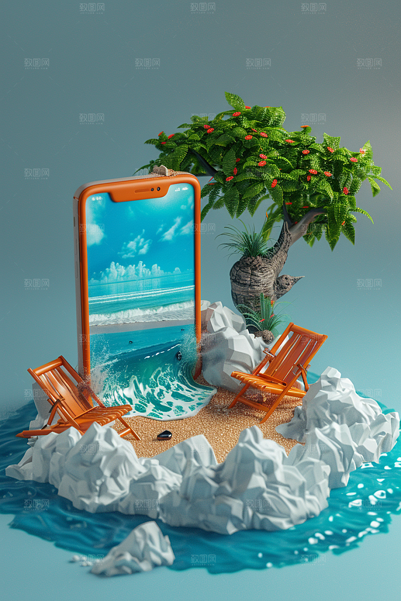 手机VR山水自然自然模型