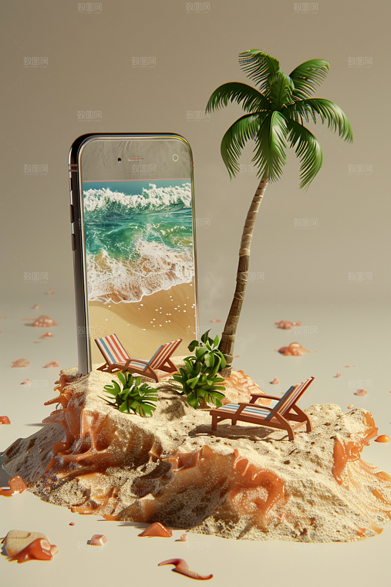 手机VR山水立体风光模型