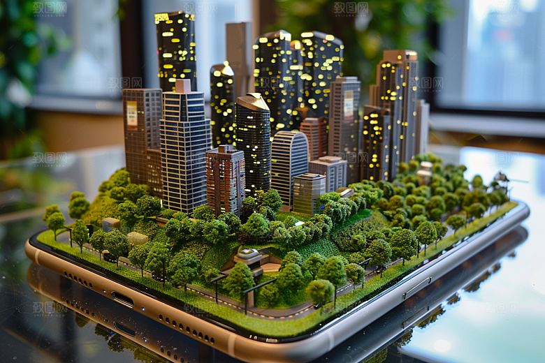 手机VR山水未来3D模型