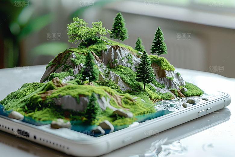 手机VR山水幻想风超现实模型
