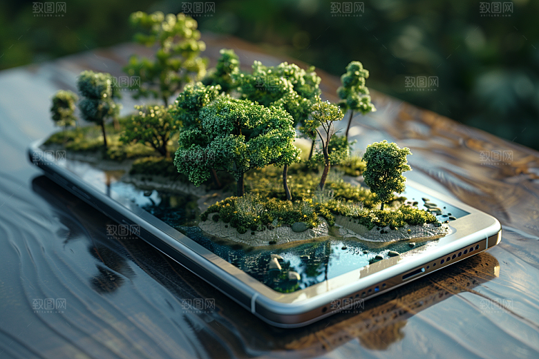 手机VR山水元宇宙科技模型