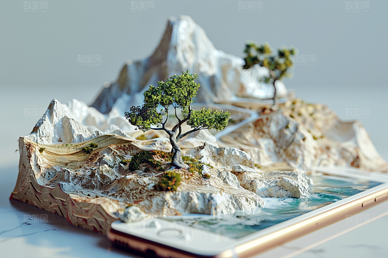 手机VR山水科技高清模型