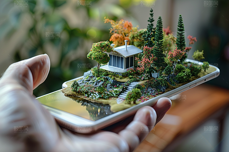 手机VR山水虚拟现实立体模型