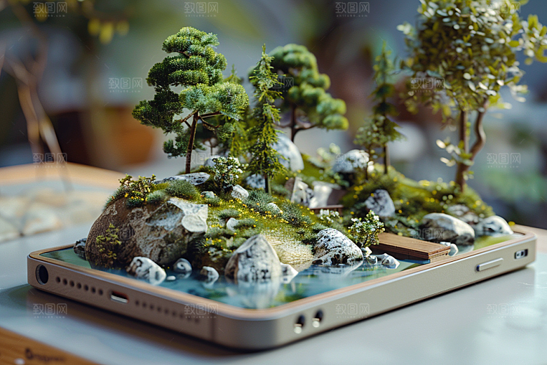 手机VR山水自然高清模型