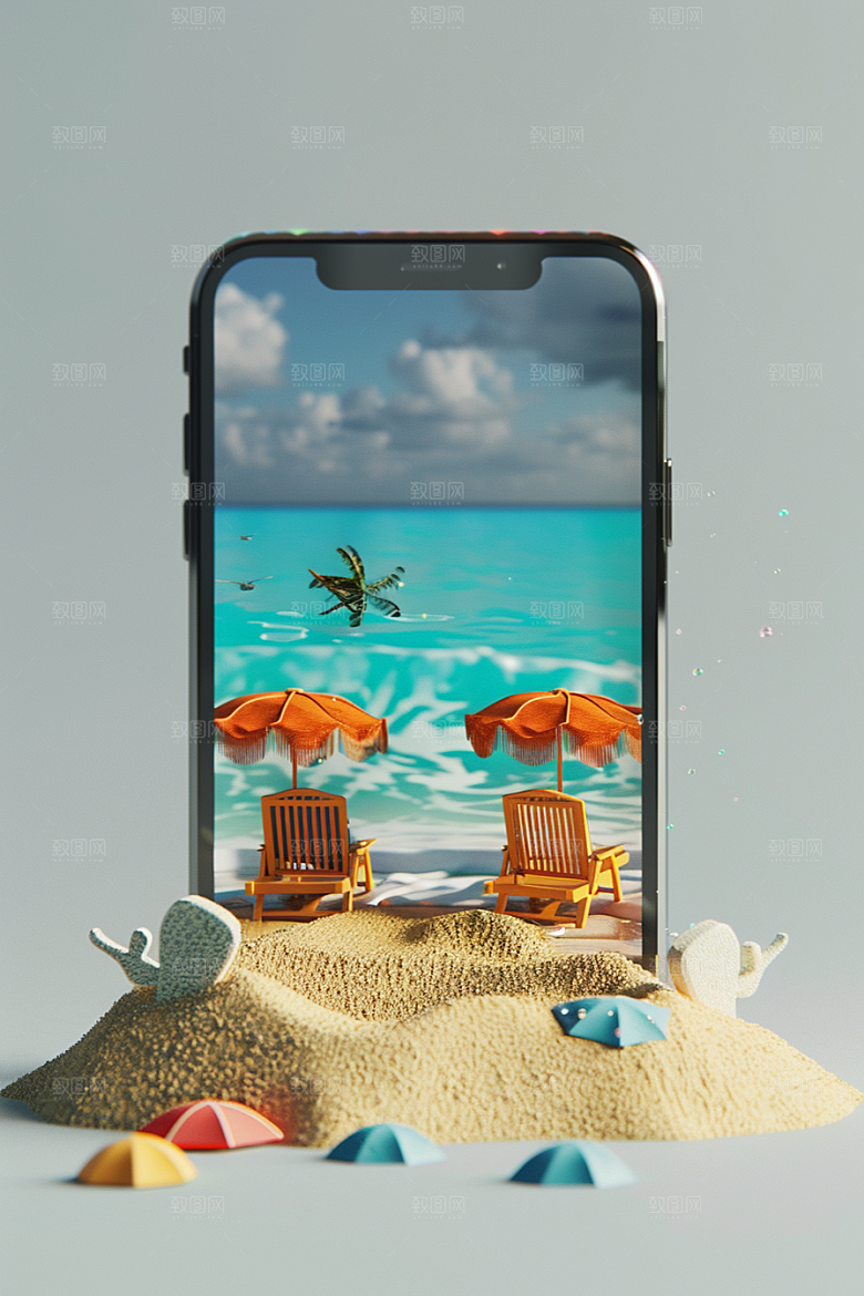 手机VR山水未来高清模型