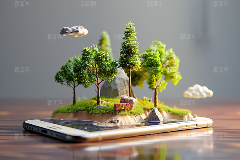 手机VR山水高清立体模型