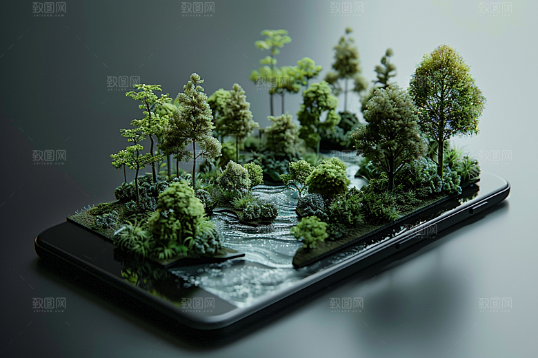 手机VR山水幻想风VR技术模型