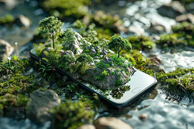 手机VR山水VR技术数码设备模型