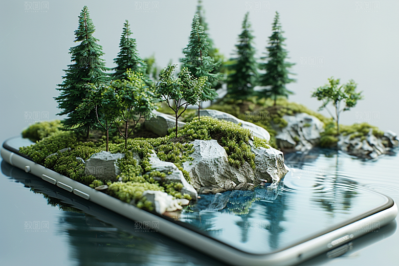 手机VR山水风光虚拟现实模型