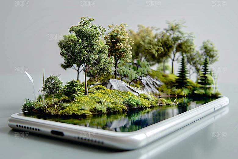 手机VR山水立体虚拟现实模型