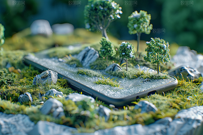 手机VR山水数码设备3D模型